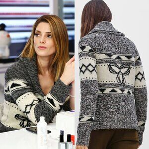 ARITZIA TNA Sea To Sky Lambswool Knit Zip Up Sweater